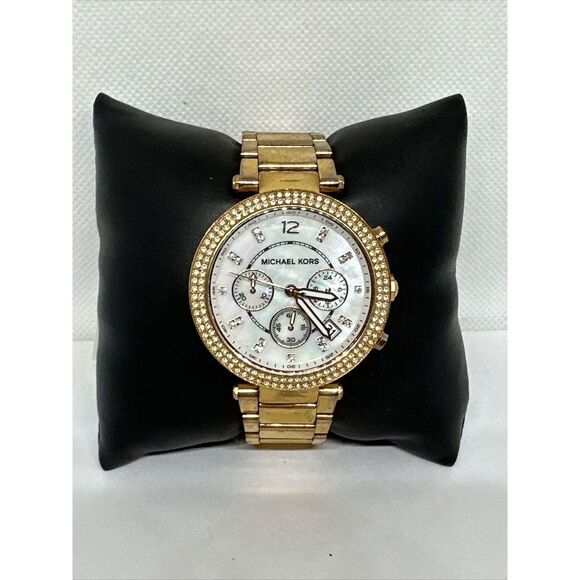 Michael Kors Parker MK5491 Women's Gold Stainless Steel Analog Dial Watch NUL35 - Picture 1 of 11